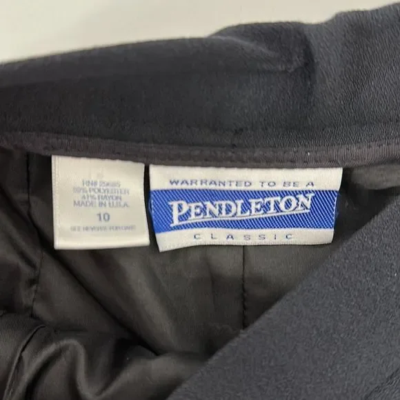 Pendleton Dress Pants Womens Size 10 Black Side Zip High Waisted made in USA - Picture 6 of 11